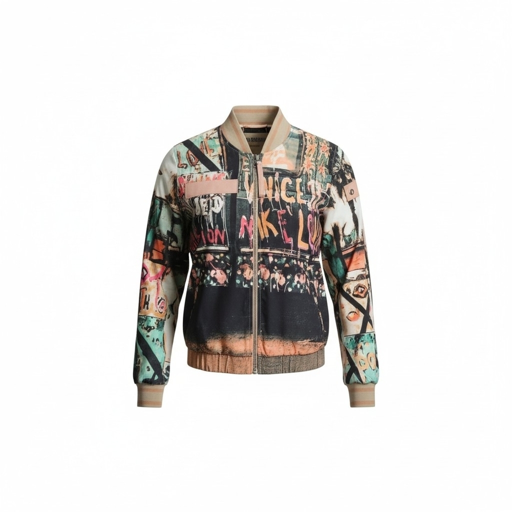 True Religion Venice Beach Graphic Bomber Jacket